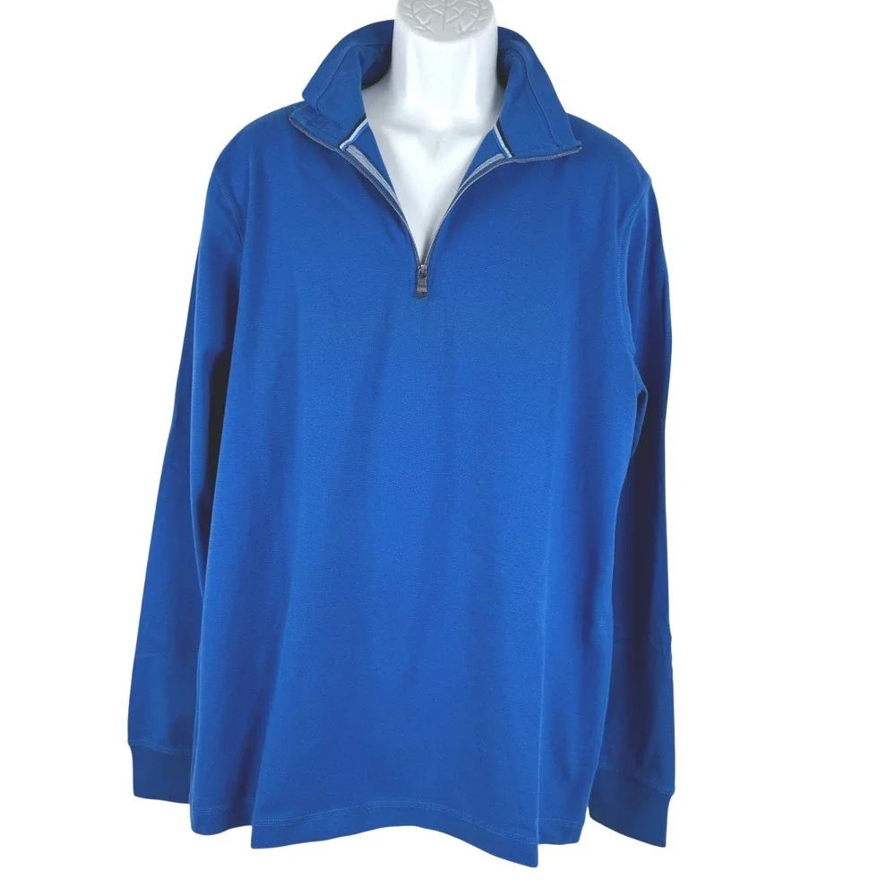 Banana Republic 1/2 Zip Pullover Mens XL Tall Blue Cotton Blend NWT‎ TP-3629
